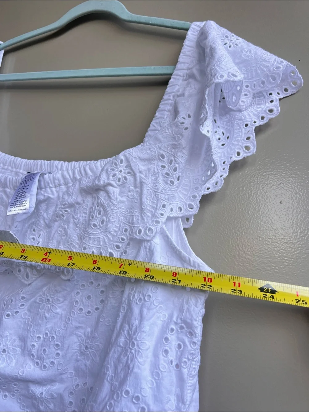 Tommy Bahama Off Shoulder NWT Cotton Eyelet White Shift Dress L Coastal Peasant